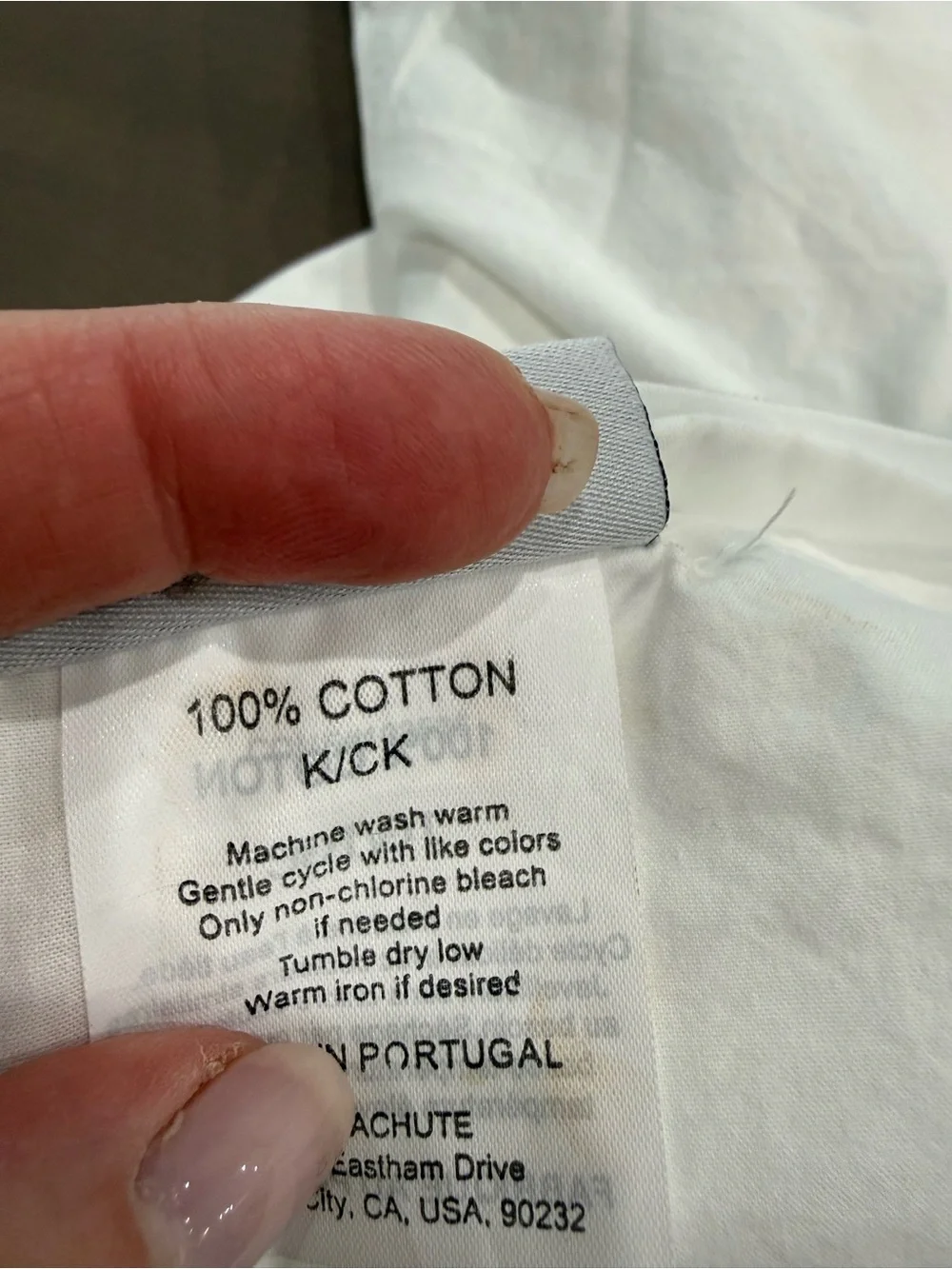 NWT Parachute Percale Duvet Cover King/Ca King White $240 MSRP 100% Organic Cott